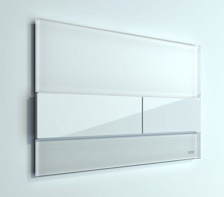 Кнопка смыва TECE Square 9240800 белое стекло, кнопка белая 