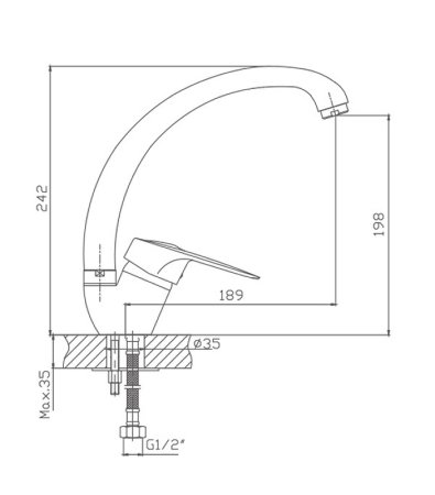 Смеситель однорычажный для кухни HAIBA CRON CN4104 