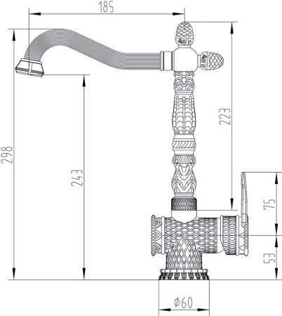 Смеситель для кухонной мойки Zorg Antic A 421 K-BR 