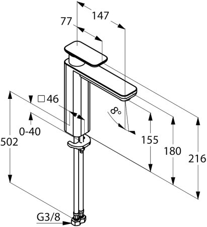 Смеситель Kludi E2 492960575 для раковины 