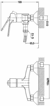 Смеситель для душа Teka Salina 272316200 Хром 