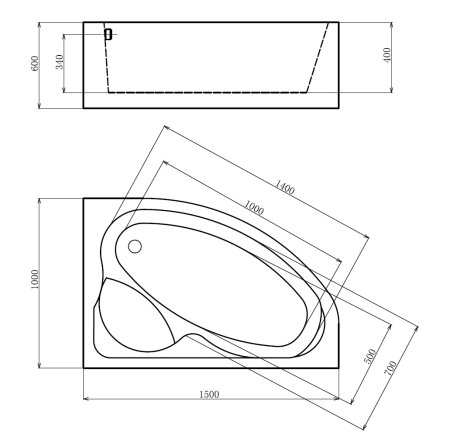 Акриловая ванна Gemy G9009 B R 