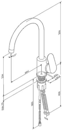 Смеситель для кухни AM.PM Like F8007711 Сатин 