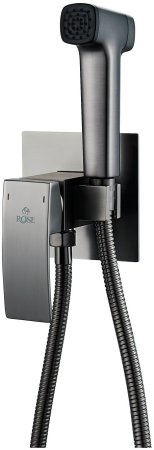 Гигиенический душ со смесителем Rose R1505T-2, оружейная сталь 