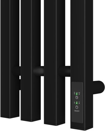 Полотенцесушитель электрический APEXTERMO Sirius SR10113BM 1100x180 с крючками, черный матовый 