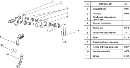 Смеситель WasserKRAFT Ammer 3702 для душа 