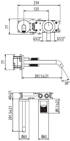 Смеситель для раковины Gattoni MD MD150/22C0 Хром 