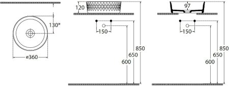 Раковина-чаша Allen Brau Fantasy Romb 36 4.11033.MT Мятная 