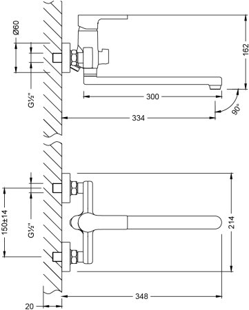 Смеситель универсальный Lemark Aura (LM0651CH) 
