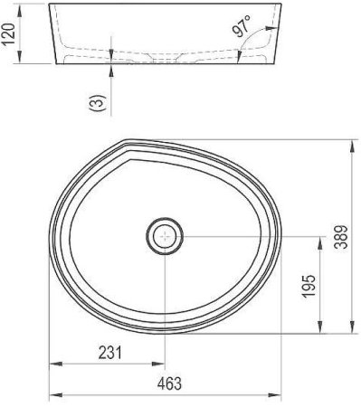 Раковина-чаша Ravak Moon 3 46 XJN01300004 Белая 