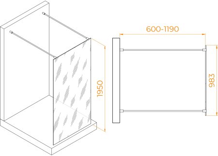 Душевая перегородка RGW WA-016Gb 1000 