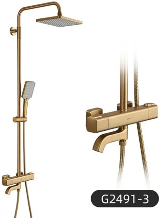 Душевая система Gappo G91 G2491-3 с термостатом Золото 