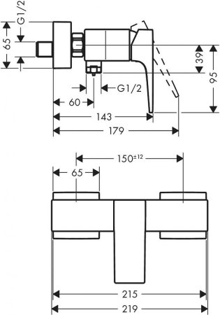 Смеситель для душа Hansgrohe Metropol 32560670 Черный матовый 