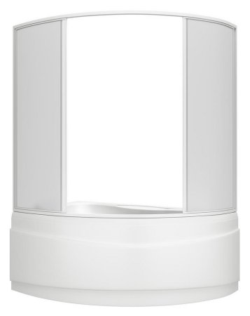 Шторка на ванну Bas Вектра 4 ств., пластик 