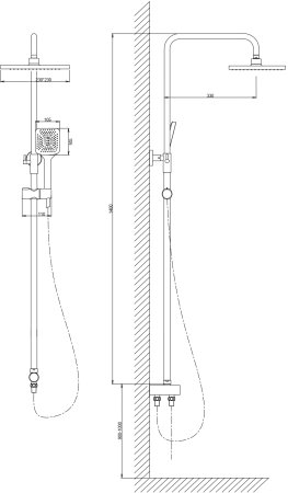 Душевая система VODA (VST1000-5) 
