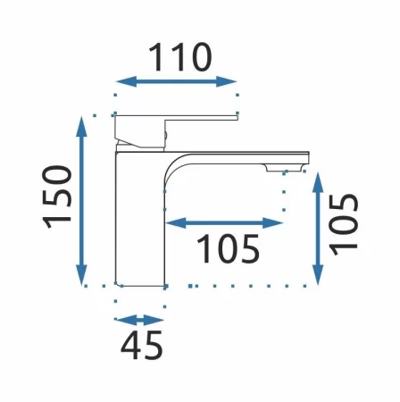 Смеситель для раковины без донного клапана Rea Urban REA-B9904 