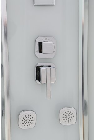 Душевая кабина Black&White Galaxy 90х90 5503900 с гидромассажем профиль Серебристый хром задняя стенка Белая 