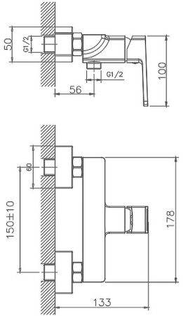 Гигиенический душ со смесителем Haiba HB55176 Хром 