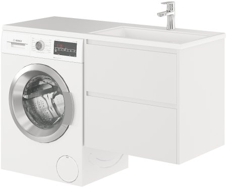 Тумба с раковиной Creto Cafor 130 R 19-W130R подвесная Белый глянец 