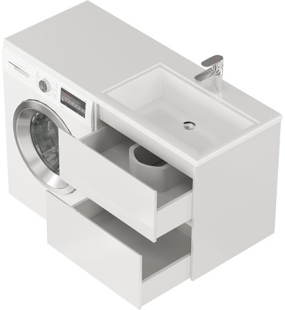 Тумба с раковиной Creto Cafor 130 R 19-W130R подвесная Белый глянец 