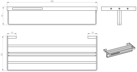 Полка для полотенец Boheme Q 10947-MW Белая матовая 