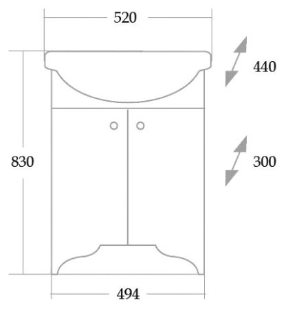 Тумба с раковиной Onika Омега 50.10 