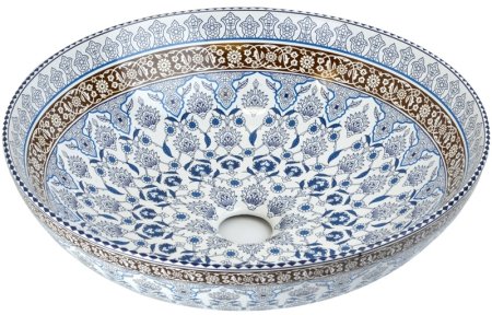 Раковина-чаша Bronze de Luxe Марракеш 40 1008 Белый глянец с декором 