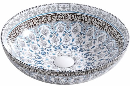 Раковина-чаша Bronze de Luxe Марракеш 40 1008 Белый глянец с декором 