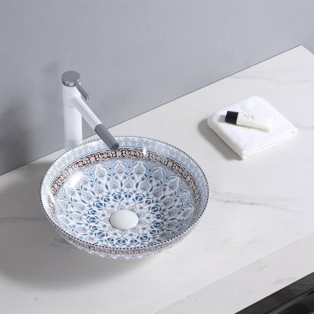 Раковина-чаша Bronze de Luxe Марракеш 40 1008 Белый глянец с декором 