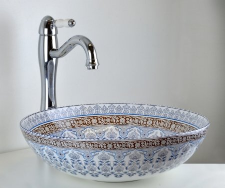 Раковина-чаша Bronze de Luxe Марракеш 40 1008 Белый глянец с декором 