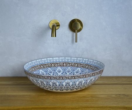 Раковина-чаша Bronze de Luxe Марракеш 40 1008 Белый глянец с декором 