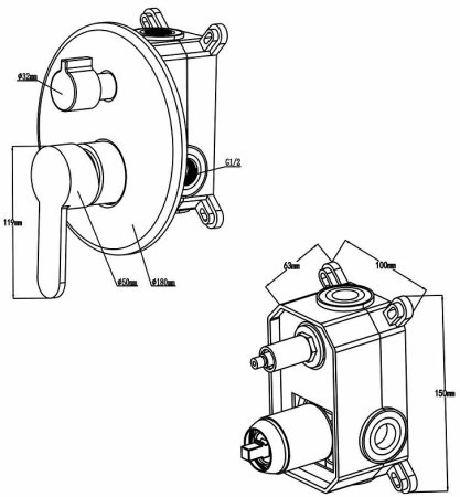 Душевая система Swedbe Platta 5536 Хром 