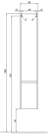 Шкаф пенал Aquaton Стоун 30 L1A228403SX01L подвесной Белый 