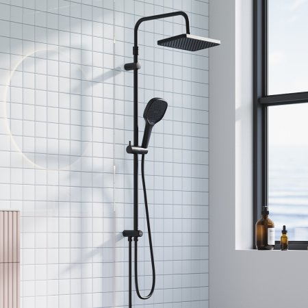 Душевая система Damixa Merkur 940000300 Черная матовая 