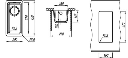 Мойка для кухни Florentina Вега 160 Бежевый 