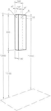 Подвесной шкаф Aquaton Терра 24 1A247403TEKA0 Дуб кантри Антрацит 