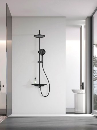 Душевая система AQUAme AQM8002B Черная матовая 