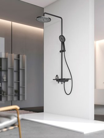 Душевая система AQUAme AQM8002B Черная матовая 