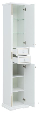 Шкаф-пенал для ванной Aquanet Тулуза 40 белый, золото 