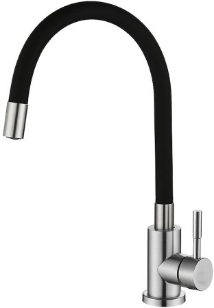 Смеситель для кухни Melana Elastico F610401B Сатин Черный 