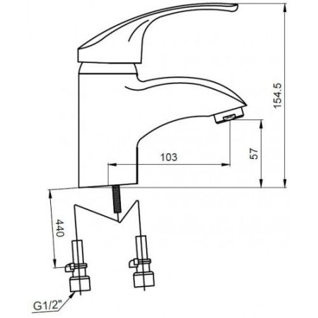 Смеситель для раковины Kaiser Classic 16011 Хром 