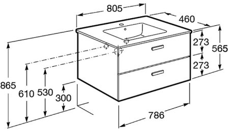 Тумба под раковину Roca Victoria Nord 80 ZRU9000031 подвесная Венге 