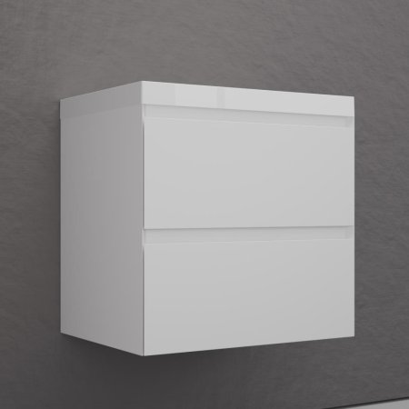 Тумба подвесная Style Line "Манхэттен 60" ЭМАЛЬ под ASTI 60 2 ящика PLUS белый матовый 