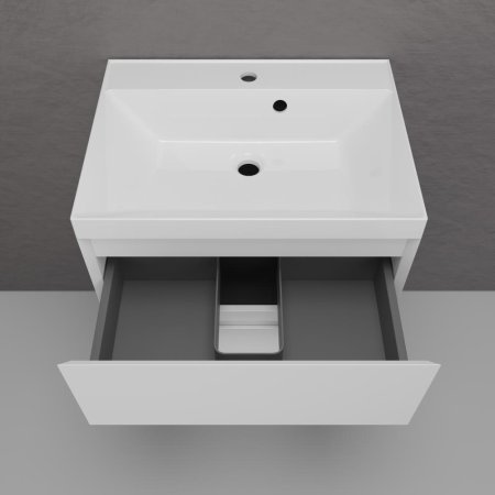 Тумба подвесная Style Line "Манхэттен 60" ЭМАЛЬ под ASTI 60 2 ящика PLUS белый матовый 