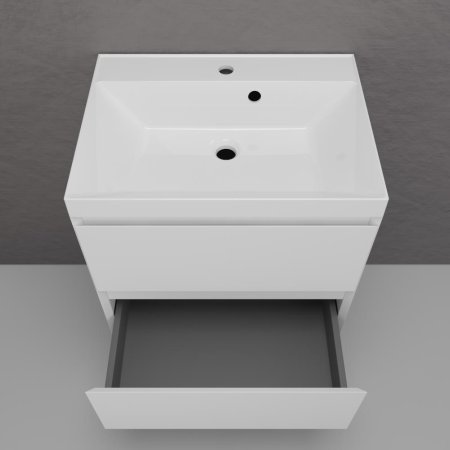 Тумба подвесная Style Line "Манхэттен 60" ЭМАЛЬ под ASTI 60 2 ящика PLUS белый матовый 