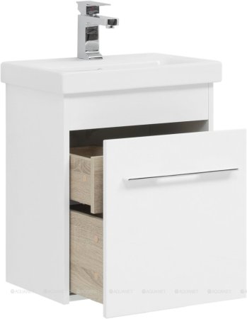 Тумба с раковиной Aquanet Августа 50 (Moduo Slim) белый 