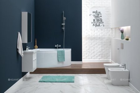 Тумба с раковиной Aquanet Августа 50 (Moduo Slim) белый 