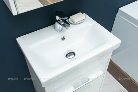 Тумба с раковиной Aquanet Августа 50 (Moduo Slim) белый 