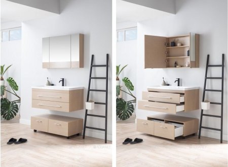 Зеркало-шкаф Aquanet Нота 100 светлый дуб 