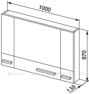Зеркало-шкаф Aquanet Нота 100 светлый дуб 